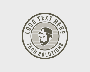 Logger - Hipster Beard Man logo design