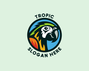 Wild Tropical Parrot logo design