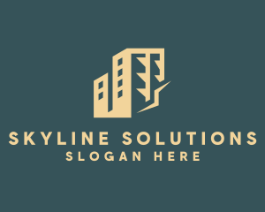 Real Estate Skyline Building logo design