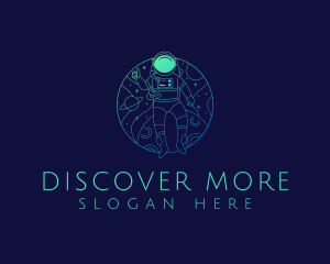 Explore - Astronaut Galaxy Explore logo design