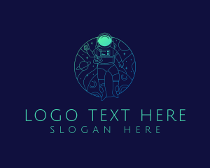 Space - Astronaut Galaxy Explore logo design