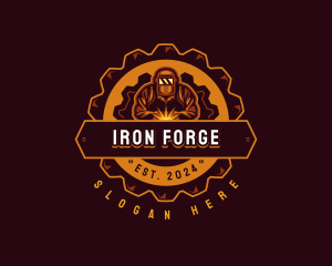 Welder Fabrication Ironwork logo design