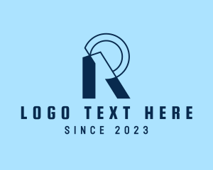 Security Agency - Blue Digital Letter R logo design