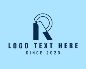 Software - Blue Digital Letter R logo design