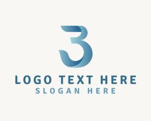 Number 3 - Modern Business Number 3 logo design