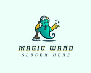 Genie Broom Cleaning logo design