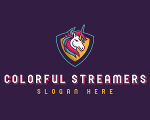 Streamer Unicorn Creature logo design