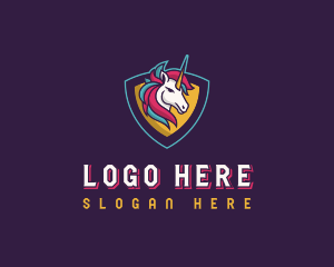 Gamer - Streamer Unicorn Creature logo design