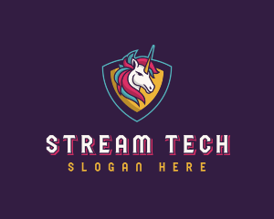Streamer - Streamer Unicorn Creature logo design