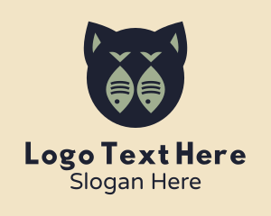 Cat Food - Twin Fish Cat logo design