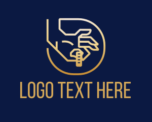 Invest - Outline Financial Saving logo design