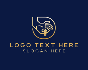 Gold - Outline Financial Saving logo design