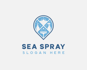 Disinfection Cleaning Janitorial logo design