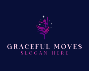 Choreography - Ballerina Waltz Stars logo design