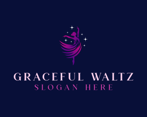 Waltz - Ballerina Waltz Stars logo design