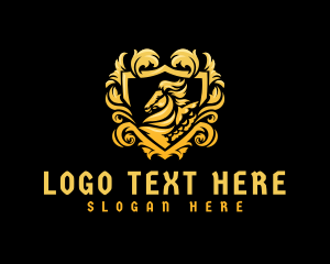 Boutique - Gold Pegasus Sigil logo design