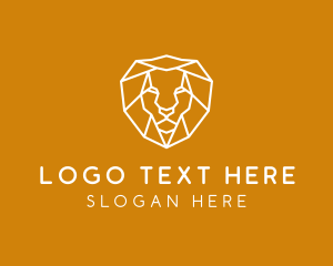 Security - Geometric Lion Head logo design
