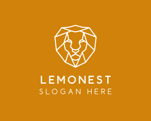 Lion - Geometric Lion Head logo design