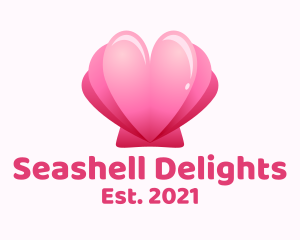 Seashell - Heart Clam Shell logo design