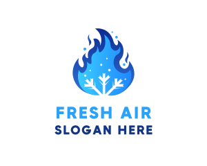 Blue Flame Snow logo design