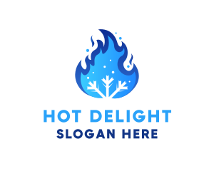 Blue Flame Snow logo design