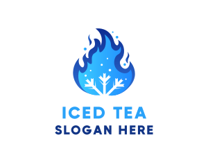 Blue Flame Snow logo design