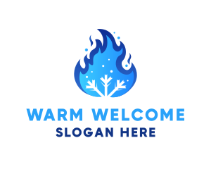 Blue Flame Snow logo design