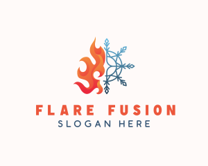 Flare - Flame Snowflake Heat Cooling logo design