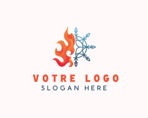 Winter - Flame Snowflake Heat Cooling logo design