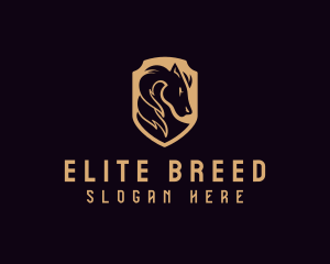 Shield Stallion Horse logo design