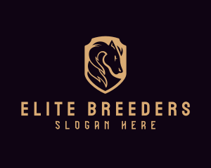 Shield Stallion Horse logo design