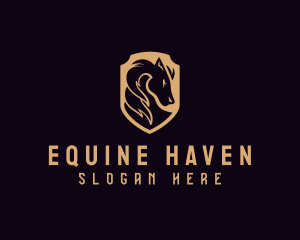 Shield Stallion Horse logo design