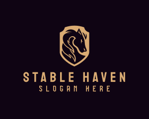 Shield Stallion Horse logo design