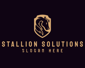 Stallion - Shield Stallion Horse logo design
