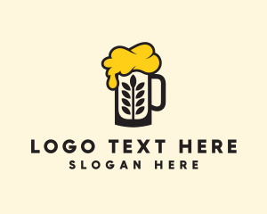 Alcoholic - Barley Beer Mug logo design