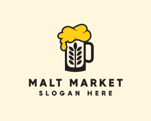 Malt - Barley Beer Mug logo design