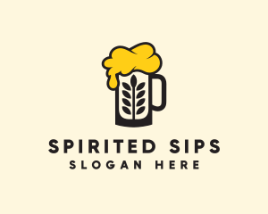 Alcohol - Barley Beer Mug logo design