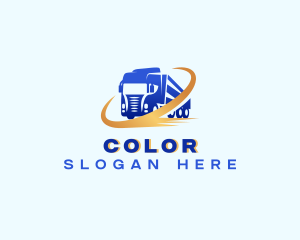 Flatbed - Cargo Truck Courier logo design