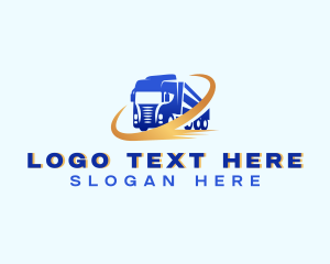 Flatbed - Cargo Truck Courier logo design