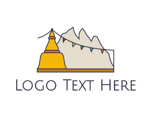 Destination - China Tibetan Mountains logo design