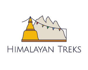 Nepal - China Tibetan Mountains logo design