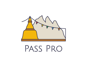 Pass - China Tibetan Mountains logo design
