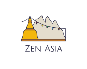 Asia - China Tibetan Mountains logo design