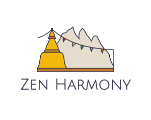 Buddhism - China Tibetan Mountains logo design