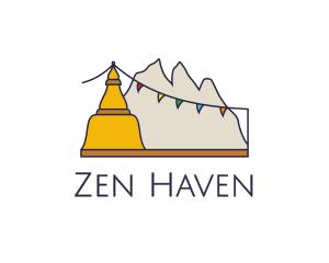 Retreat - China Tibetan Mountains logo design
