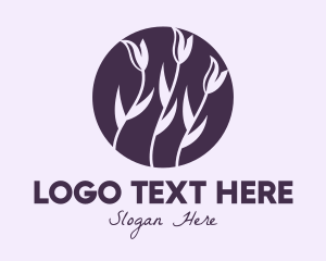 Violet - Violet Tulip Flower logo design