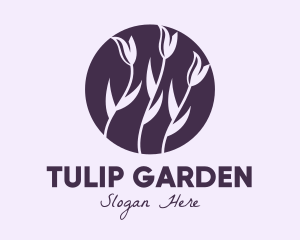 Tulips - Violet Tulip Flower logo design