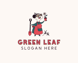 Evergreen - Grandma Lawn Gardener Cartoon logo design