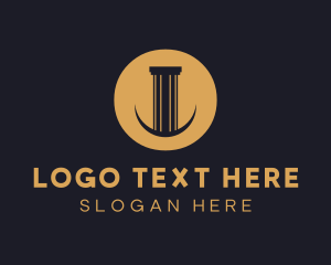 Coin - Legal Pillar Column logo design