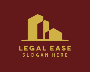 Gold Building Real Estate Logo